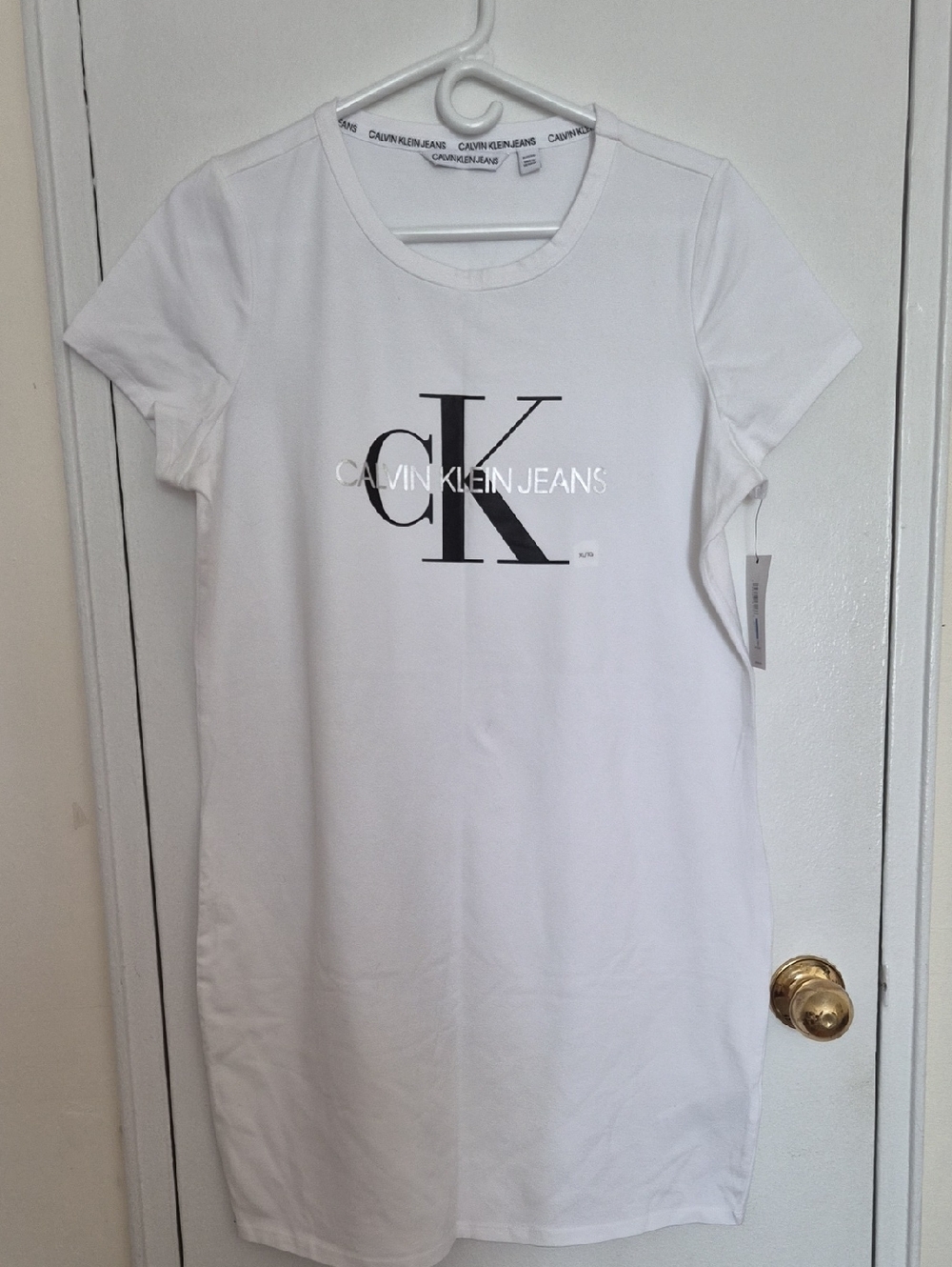 Calvin Klein Jeans Women's Graphic Logo T-Shirt Dress Size XL